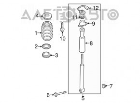 Пружина задняя левая Audi A3 8V 15-18 4d, 5d, AWD electronic damping