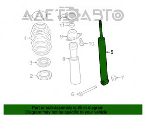 Стійка амортизатора в зборі зад лев Audi A3 8V 15-20 4d, 5d AWD