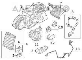 Актуатор моторчик привод печки вентиляция 3 ряда VW Atlas 18- новый OEM оригинал