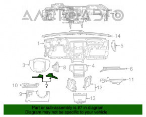 Накладка передньої панелі прав Jeep Grand Cherokee WK2 16-21 подряпини