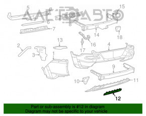 Заглушка накладки заднего бампера Jeep Cherokee KL 14-18 дорест под фаркоп Trailhawk