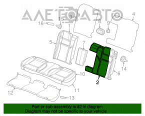 Задній ряд сидінь 2 ряд Dodge Challenger 15-шкіра, чорний
