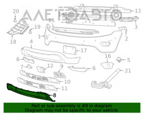 Накладка переднего бампера нижняя Jeep Grand Cherokee WK2 14-15