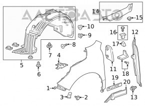 Крило переднє праве Acura MDX 17-20 рест