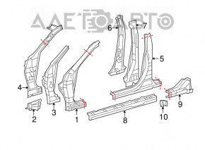 Стойка кузова центральная правая Lexus ES350 07-12