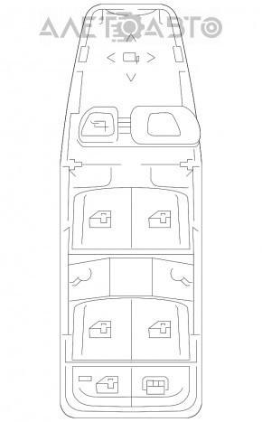 Управление стеклоподъемником передним левым BMW 5 G30 17-23 с черной накладкой, под складывание зеркал