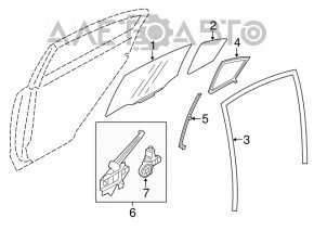 Скло дверей трикутник з ущільнювачем заднє праве Subaru Impreza 5d 17-