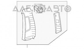 Накладка центральной стойки верхняя ремень правая Lexus ES350 серая 07-12