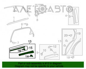 Накладка дверей нижня зовнішня задня права Lexus RX450 10-15