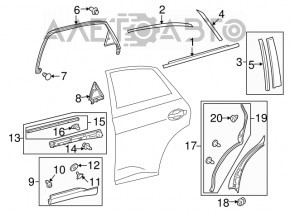 Накладка дверей задня внутрі задня права Lexus RX350 RX450h 10-15 без ущільнювача, подряпини
