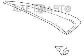 Трикутник заглушка заднього крила лев Toyota Camry v55 15-17 usa потертий хром, павутина
