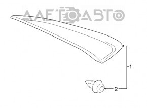 Треугольник заглушка заднего крыла левый Toyota Camry v55 15-17 usa потерт хром, паутина