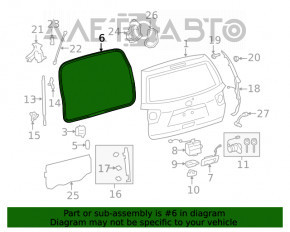 Уплотнитель резина двери багажника Toyota Sequoia 08-16