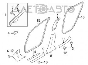 Накладка порога задняя правая Nissan Leaf 13-17 серая