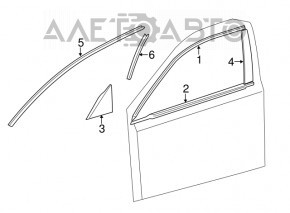 Накладка дверей збоку передня прав Lexus CT200h 11-17 злом кріп, подряпини