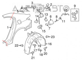 Щиток вентиляції правий Honda Accord 13-17