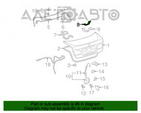 Накладки петлі кришки багажника прав Lexus ES350 07-12