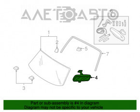 Дзеркало внутрішньосалонне Ford Focus mk3 11-18 чорне порожнє, полізла амальгама