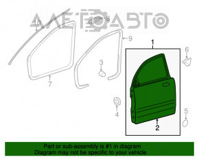 Дверь голая передняя правая Kia Optima 11-15 черный EB