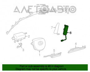Подушка безопасности airbag сидение задняя правая Lexus ES300h ES350 13-18 без кронштейна