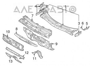 Уплотнитель решетки дворников правый Mitsubishi Outlander 14-21 новый OEM оригинал