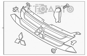 Решетка радиатора grill Mitsubishi Outlander 16-21 рест новый OEM оригинал