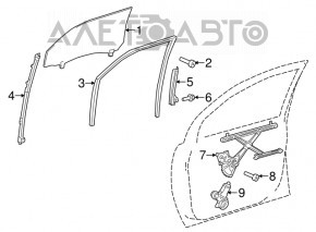 Уплотнитель стекла передний правый Toyota Sienna 11-20