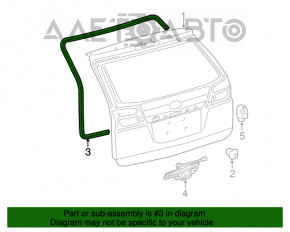 Уплотнитель резина двери багажника Toyota Sienna 11-20