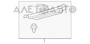 Накладка порога передняя правая Lexus RX350 RX450h 10-15 серая, с хромом, царапины, тычки на хроме, слом креп