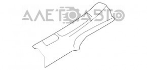 Накладка порога задняя правая Infiniti QX50 19- черная, слом креп