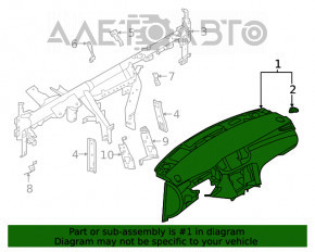 Торпедо передняя панель без AIRBAG Infiniti QX50 19- черн