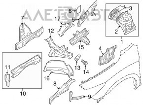 Защита арки левая Nissan Pathfinder 13-16