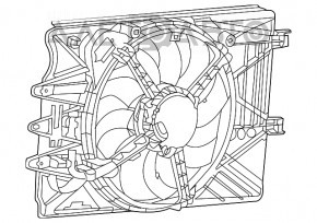 Диффузор кожух радиатора в сборе Fiat 500L 14- 1.4T
