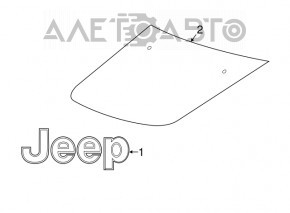 Емблема напис капота Jeep Compass 17- хром