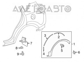 Накладка арки крыла задняя правая Toyota Rav4 13-15