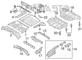 Підлога багажника метал Nissan Leaf 13-17