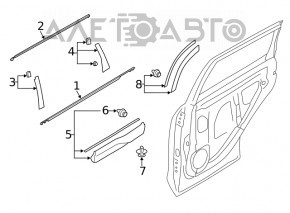 Молдинг дверь-стекло центральный задний правый Subaru Forester 19- SK хром новый OEM оригинал