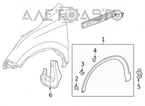 Накладка арки крыла передняя правая Honda CRV 17-22 новый OEM оригинал, царапины