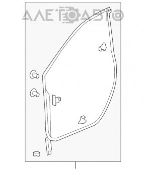 Ущільнювач двері перед лев Honda CRV 17-22
