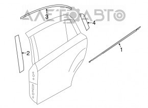 Молдинг двері-скло центральний задній правий Subaru Impreza 4d 17- GK хром