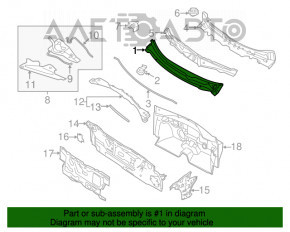 Решетка дворников пластик Nissan Maxima A36 16- сломаны крепления