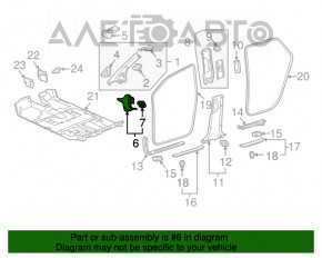 Накладка передней стойки нижняя левая Lexus RX300 RX330 RX350 RX400h 04-09 серая