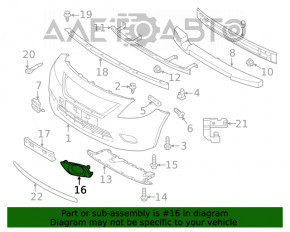 Заглушка ПТФ передняя правая Nissan Versa 12-14 usa