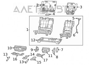 Амортизатор задніх сидінь прав Fiat 500L 14-