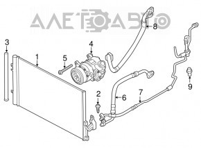 Трубка кондиционера компрессор-печка BMW X3 F25 11-17 2.0T без крышки