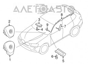 Подушка безпеки airbag бічна шторка права BMW X3 F25 11-17