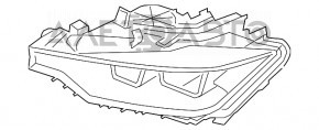 Фара передняя левая голая BMW 3 F30 12-15 галоген без крепления, песок