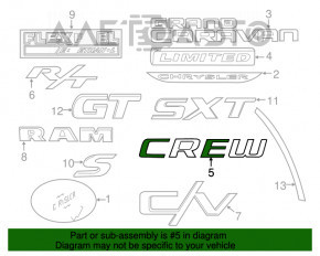 Емблема напис CREW Dodge Journey 11-