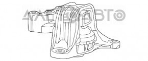 Подушка двигателя правая Fiat 500 12-14 АКПП