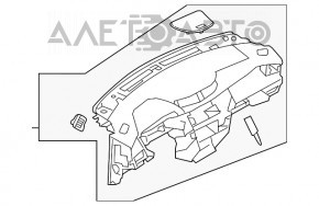 Торпедо передня панель без AIRBAG Nissan Rogue Sport 17-19 чорн